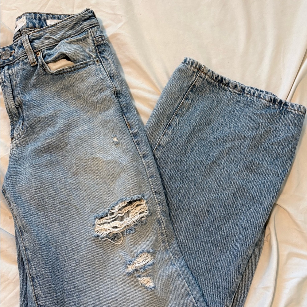 Garage Denim Light Blue Wide Leg Jeans